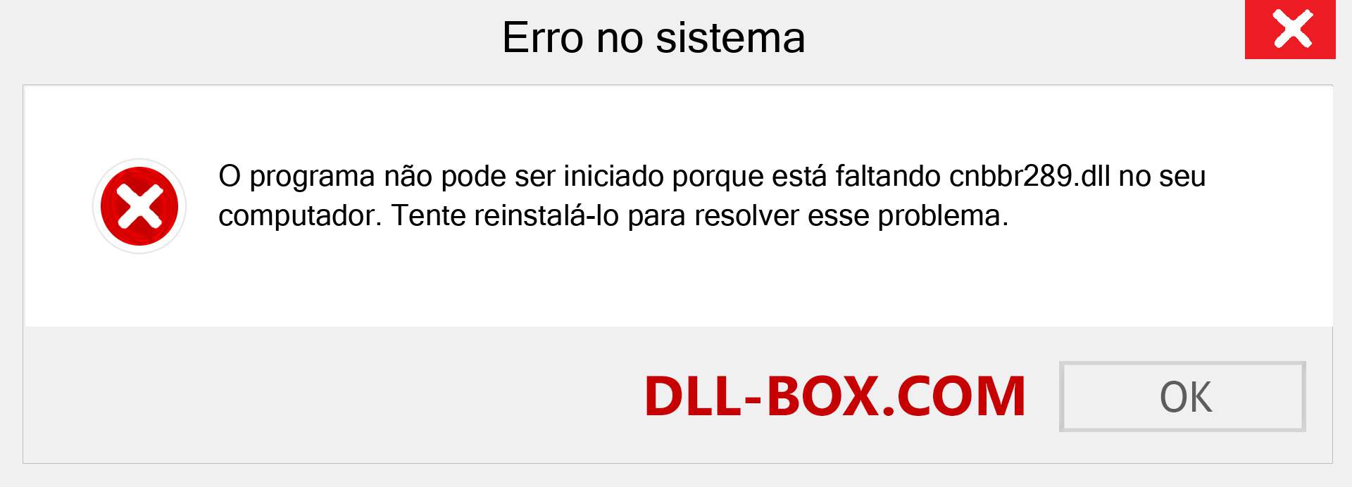 Arquivo cnbbr289.dll ausente ?. Download para Windows 7, 8, 10 - Correção de erro ausente cnbbr289 dll no Windows, fotos, imagens